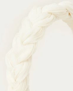 Loeffler Randall Lilac Pearl Braided Headband Pleats
