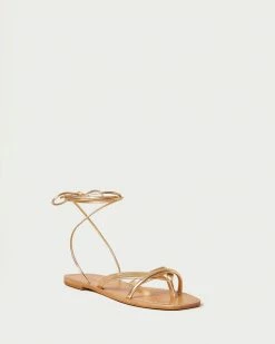 Loeffler Randall New Arrivals Lilla Gold Thong Wrap Sandal