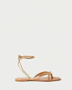 Loeffler Randall New Arrivals Lilla Gold Thong Wrap Sandal