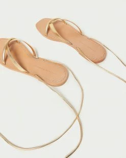 Loeffler Randall New Arrivals Lilla Gold Thong Wrap Sandal
