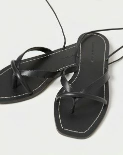 Loeffler Randall Lilla Black Thong Wrap Sandal New Arrivals