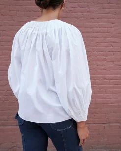 Loeffler Randall Lucia White Smocked Blouse Sale