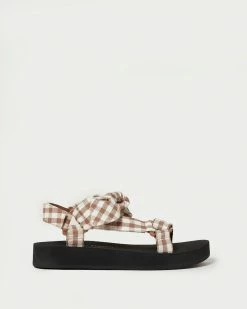 Loeffler Randall Maisie Brown Gingham Sport Sandal