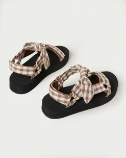 Loeffler Randall Maisie Brown Gingham Sport Sandal