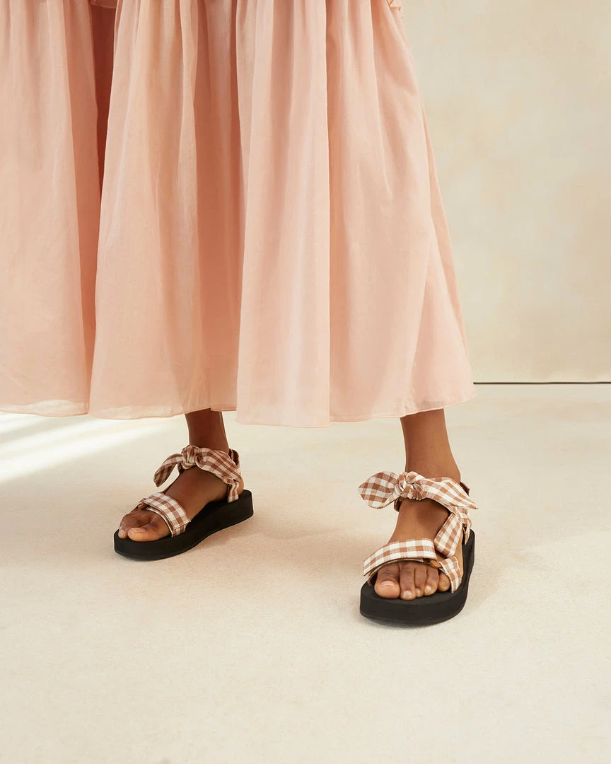 Loeffler Randall Maisie Brown Gingham Sport Sandal