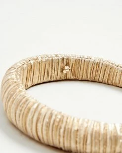 Loeffler Randall Marina Gold Puffy Headband Pleats