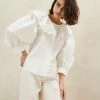 Loeffler Randall Marlene White Eyelet Collar Blouse