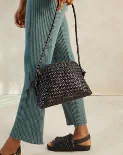 Loeffler Randall Marybeth Black Mini Woven Crossbody