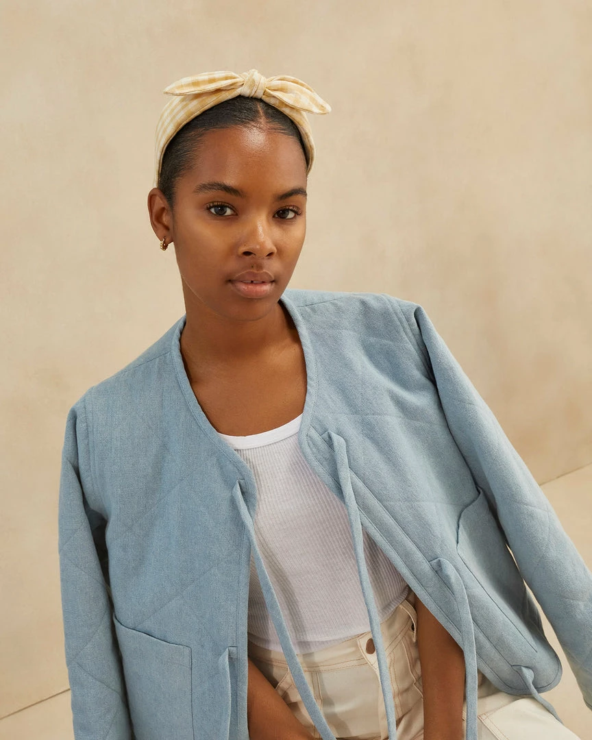 Loeffler Randall New Arrivals Meadow Hay Gingham Bow Headband