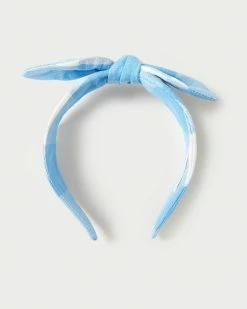 Loeffler Randall New Arrivals Meadow Blue Gingham Bow Headband