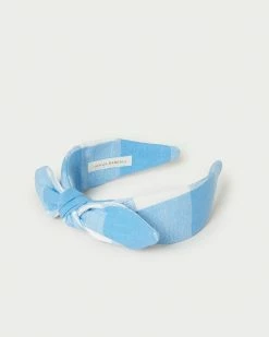 Loeffler Randall New Arrivals Meadow Blue Gingham Bow Headband