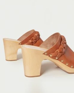 Loeffler Randall New Arrivals Merrill Cognac Heeled Braid Clog