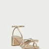 Loeffler Randall Mikel Champagne Bow Mid-Heel Sandal New Arrivals