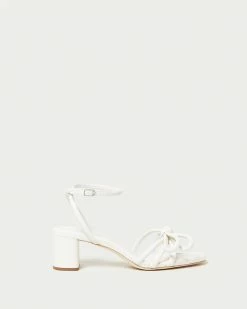 Loeffler Randall Mikel White Bow Mid-Heel Sandal New Arrivals