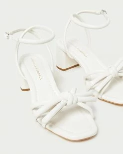 Loeffler Randall Mikel White Bow Mid-Heel Sandal New Arrivals