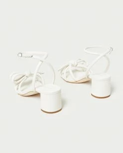 Loeffler Randall Mikel White Bow Mid-Heel Sandal New Arrivals