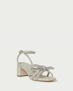 Loeffler Randall New Arrivals Mikel Cappuccino Bow Mid-Heel Sandal