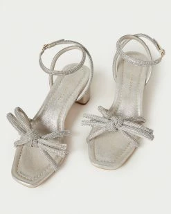 Loeffler Randall New Arrivals Mikel Cappuccino Bow Mid-Heel Sandal