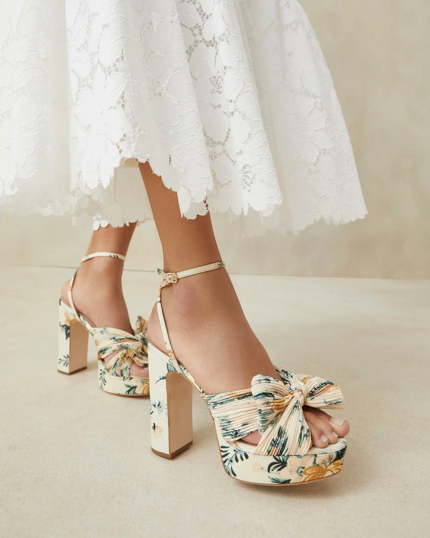 Loeffler Randall Natalia Nova Floral Platform Bow Heel