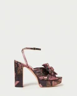Loeffler Randall Pleats Natalia Floral Platform Bow Heel