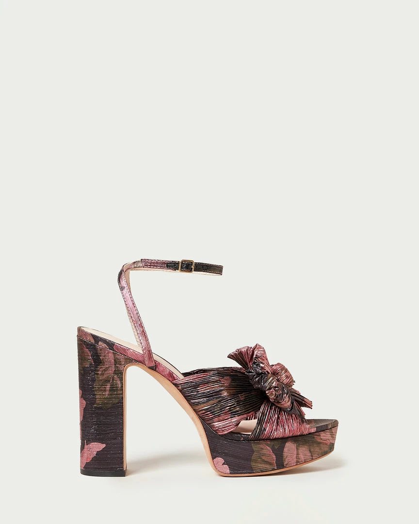 Loeffler Randall Pleats Natalia Floral Platform Bow Heel