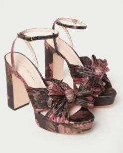 Loeffler Randall Pleats Natalia Floral Platform Bow Heel