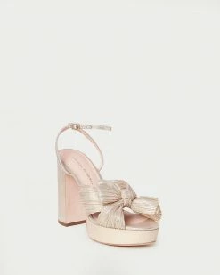 Loeffler Randall Natalia Platinum Pleated Bow Heel