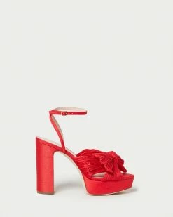 Loeffler Randall Pleats Natalia Red Platform Bow Heel