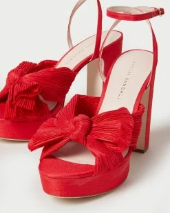 Loeffler Randall Pleats Natalia Red Platform Bow Heel