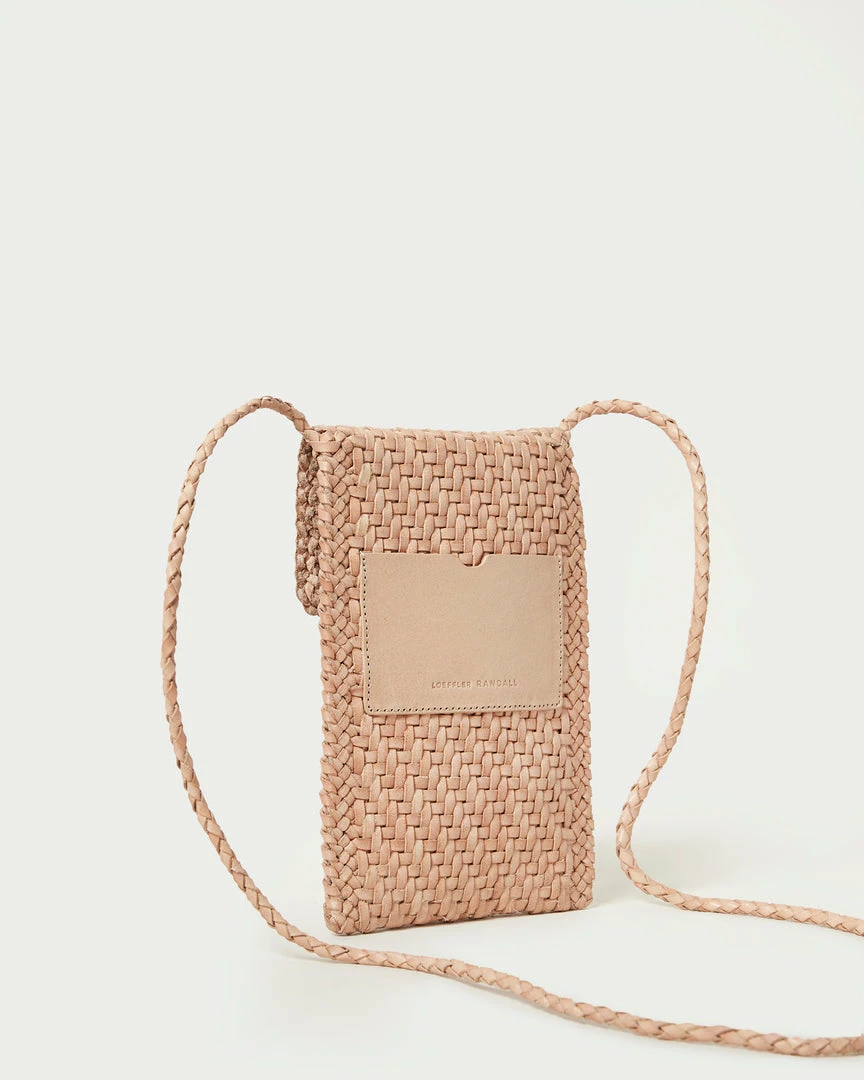 Loeffler Randall Nora Natural Woven Phone Crossbody