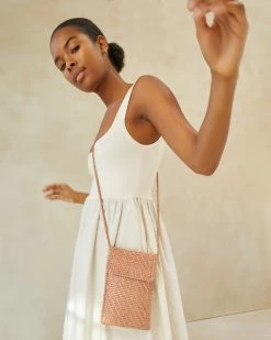 Loeffler Randall Nora Natural Woven Phone Crossbody