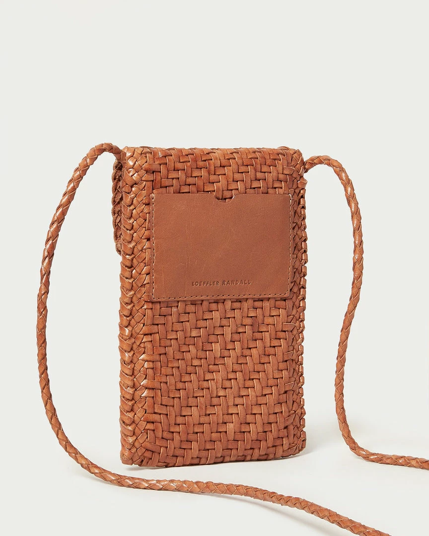 Loeffler Randall Nora Timber Woven Phone Crossbody