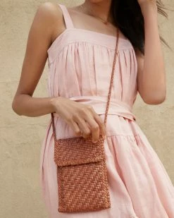 Loeffler Randall Nora Timber Woven Phone Crossbody