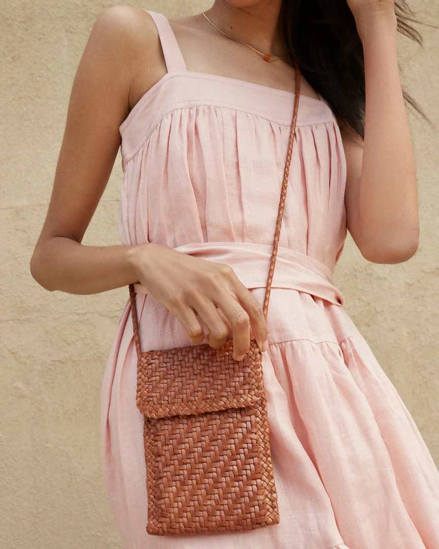 Loeffler Randall Nora Timber Woven Phone Crossbody