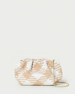 Loeffler Randall New Arrivals Nyla Tan/Cream Woven Clutch