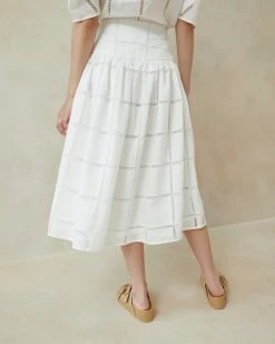 Loeffler Randall Octavia Ivory Midi Skirt