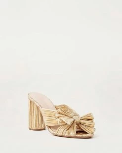 Loeffler Randall Penny Gold Pleated Bow Heel