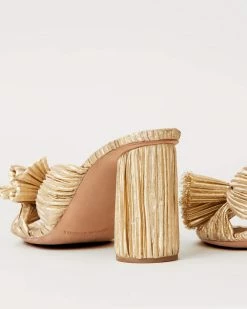 Loeffler Randall Penny Gold Pleated Bow Heel