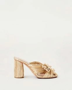 Loeffler Randall Penny Gold Pleated Bow Heel