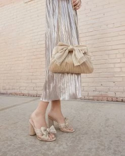Loeffler Randall Penny Platinum Pleated Bow Heel