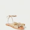 Loeffler Randall Peony Gold Pleated Bow Slide