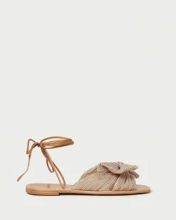 Loeffler Randall Peony Gingham Pleated Bow Slide