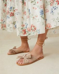 Loeffler Randall Peony Gingham Pleated Bow Slide