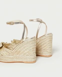 Loeffler Randall Peri Gold Pleated Wedge Espadrille New Arrivals