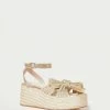 Loeffler Randall Posey Gold Pleated Flatform Espadrille