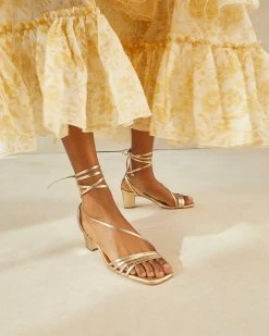 Loeffler Randall Prisca Champagne Strappy Wrap Heel New Arrivals