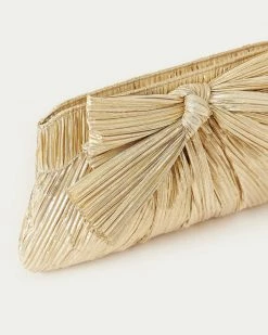 Loeffler Randall Rayne Gold Bow Clutch