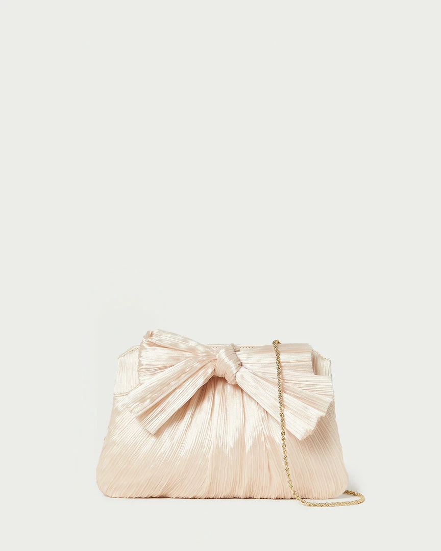 Loeffler Randall Pleats Rayne Almond Bow Clutch