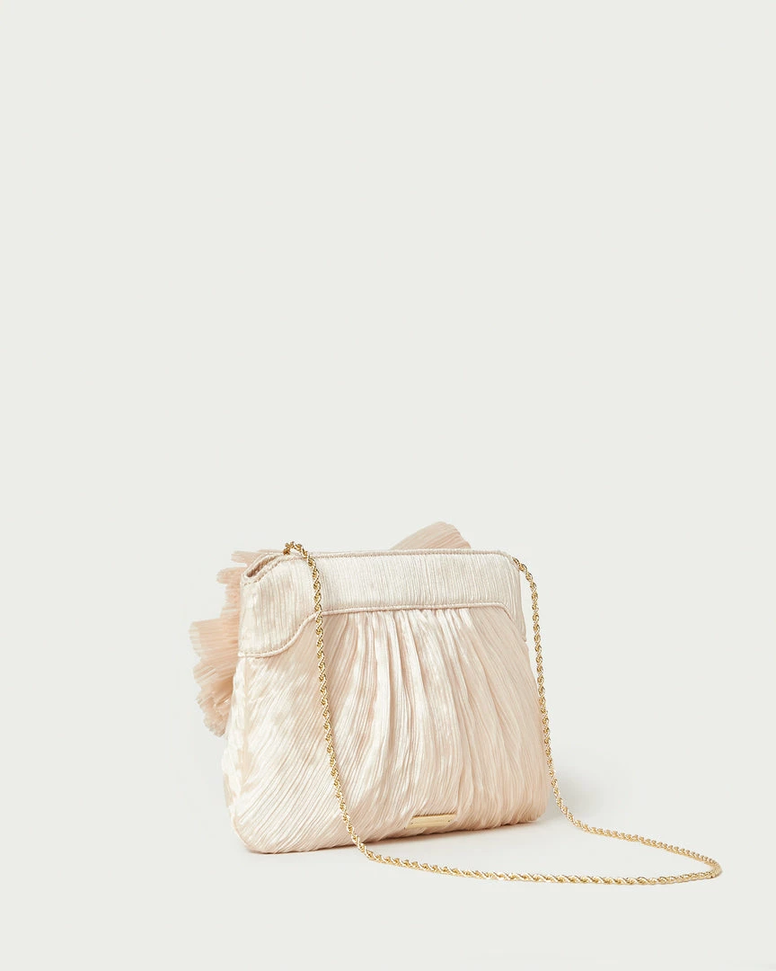 Loeffler Randall Pleats Rayne Almond Bow Clutch