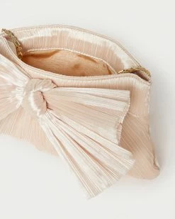 Loeffler Randall Pleats Rayne Almond Bow Clutch
